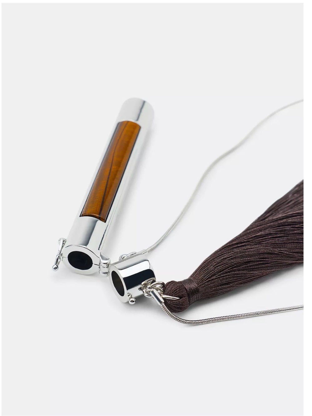 ZARA METAL FRINGED TUBE NECKLACE - Picture 4 of 4